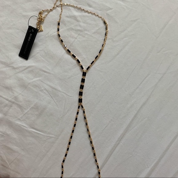 Long Black Minimal Necklace - Picture 3 of 4